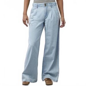 American Eagle- Wide-Leg Trouser Jean Strigid High-Waisted Baggy Size 10 LONG